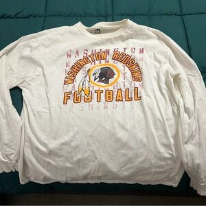 Majestic White Washington Redskins Long Sleeve Tee